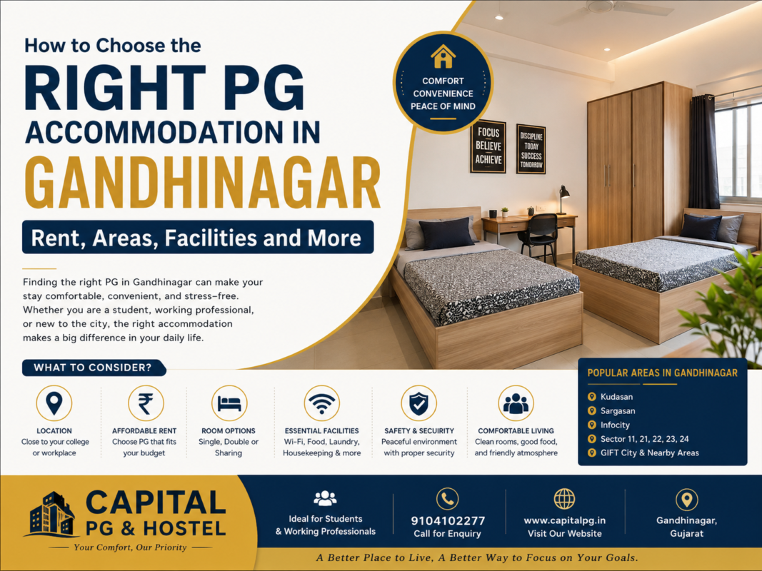 how to find best pg in gandhinagar